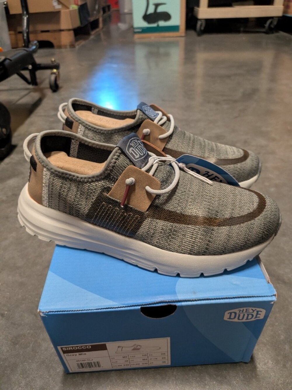 Hey Dude Sirocco Mens Size 5 Gray Casual Slip On Walking Comfort Sneakers Shoes